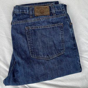 Eddie Bauer Premium relaxed fit men's riveted 5-pocket denim jeans 38x31 meas